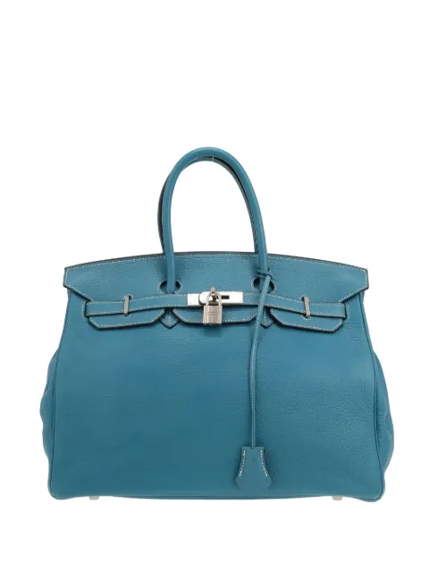 Hermès Pre-Owned 2007 Birkin 35 leather tote bag Blue 413314