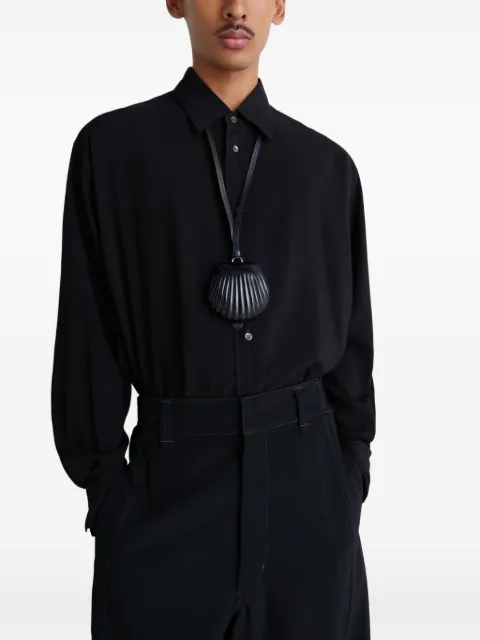 LEMAIRE x Carlos Peñafiel shell coin purse necklace in leather Black SL0095LL0165