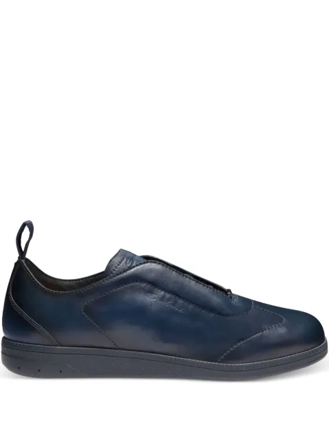 Santoni leather slip-on sneakers Blue MBPL22109OCATOIL