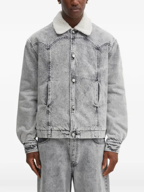 Aries sherpa-collar denim jacket Grey AR7120004