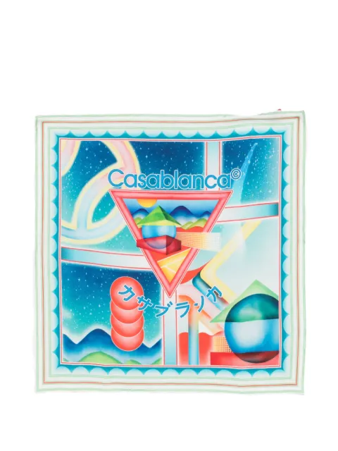 Casablanca printed scarf Blue APF25ACC053
