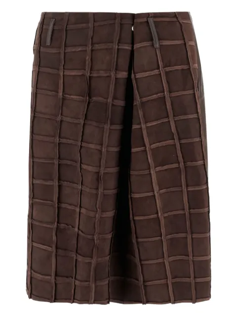 Niccolò Pasqualetti leather midi skirt Brown NP08S010LEASQ