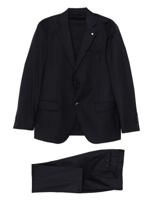 LUIGI BIANCHI MANTOVA silgle-breasted wool suit Blue 0050424068341COMPOSE7