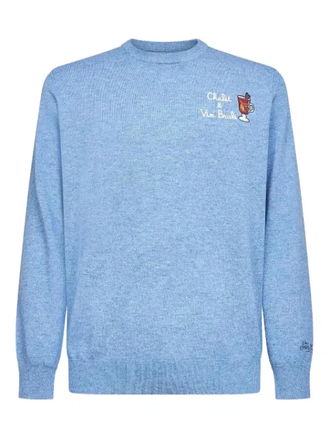 MC2 Saint Barth embroidery long-sleeved sweater Blue HER002403500I