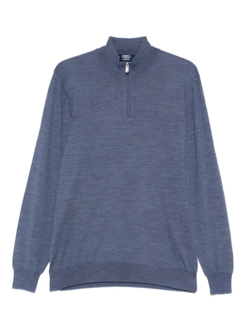 Fedeli half-zip top Blue MU007725