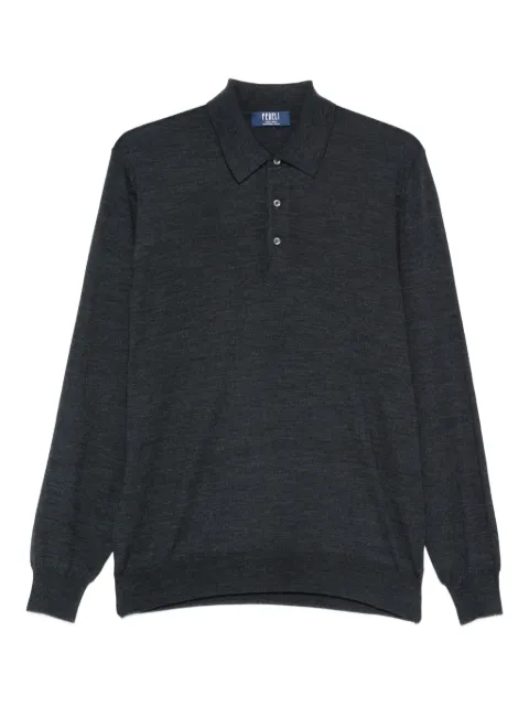 Fedeli fine-knit polo shirt Blue MU007015
