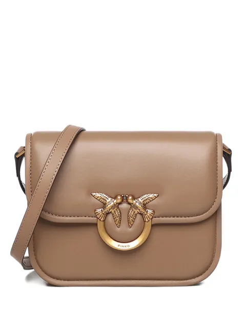 PINKO Love Box leather shoulder bag Brown 104297A26LD01Q