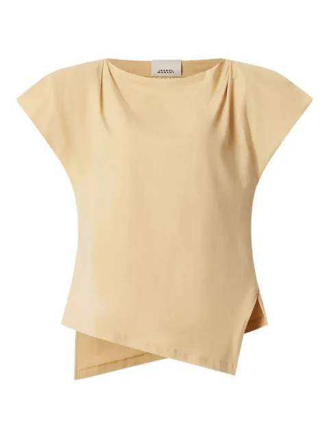 ISABEL MARANT Sebani draped asymmetric T-shirt Yellow TS0097FAA1N41I