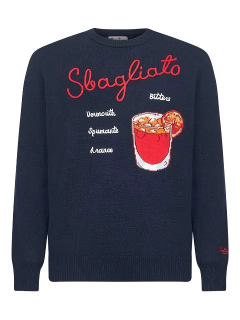 MC2 Saint Barth drink-motif embroidered sweater Blue HER000100322I