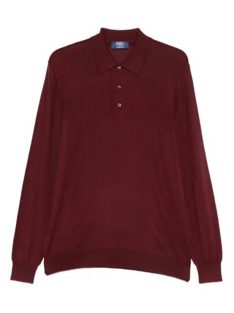 Fedeli fine-knit polo shirt Red MU007015