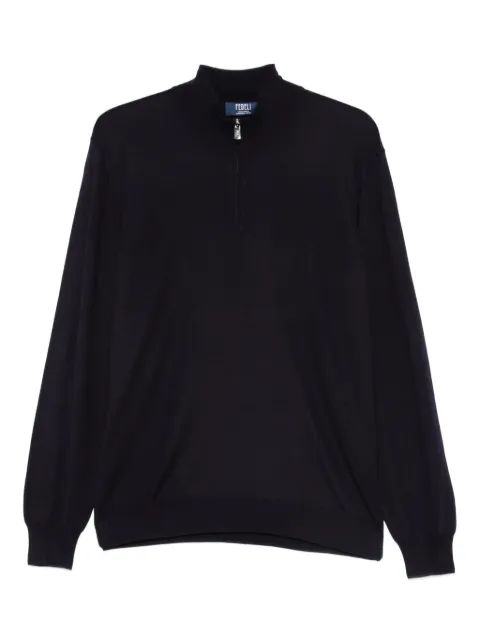 Fedeli half-zip top Blue MU007725