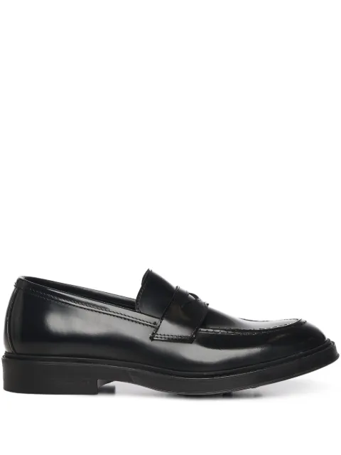 Giuliano Galiano round toe leather loafers Black FREDABRASIVATONERO