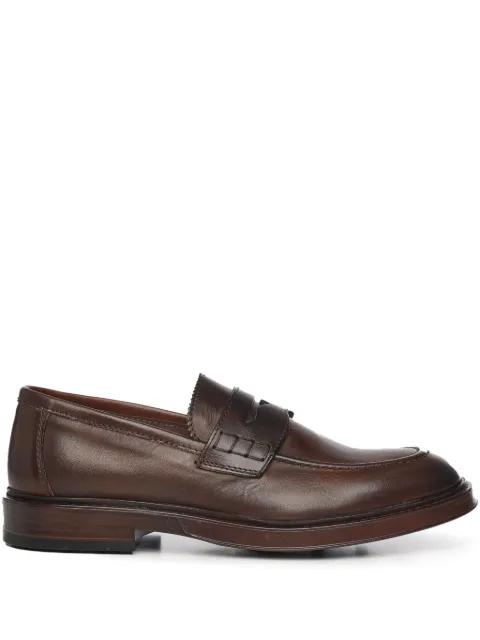 Giuliano Galiano leather round-toe loafers Brown MADRIDVITELLOCUOIO