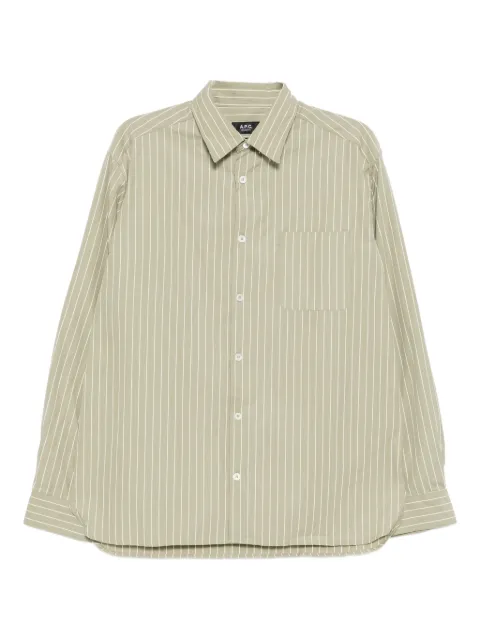 A.P.C. striped pocket shirt Green COHJTH12532