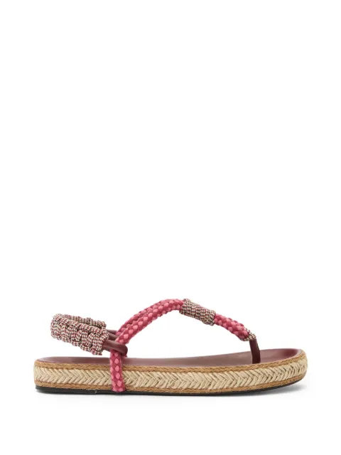 ISABEL MARANT Gypso cotton and leather sandals Pink SD0231FAC1B07S