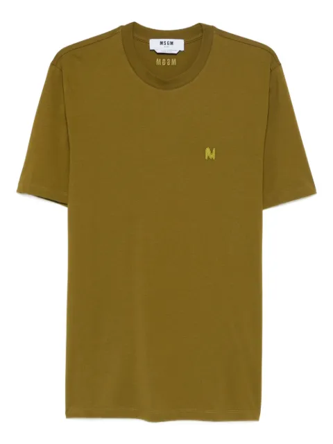 MSGM embroidered-logo T-shirt Green 3940MM125257798