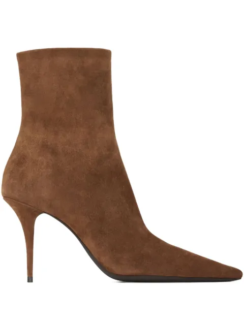 Saint Laurent 90mm Ashley suede boots Brown 80928427D00