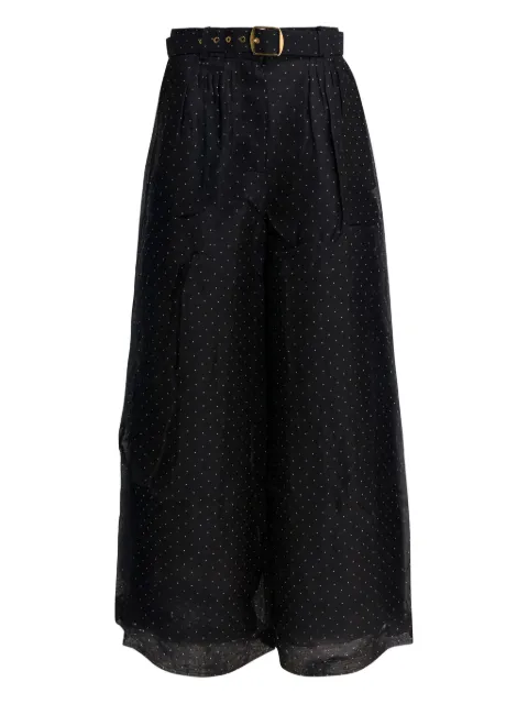 ZIMMERMANN polka-dot belted trousers Black 5526PF253BDT