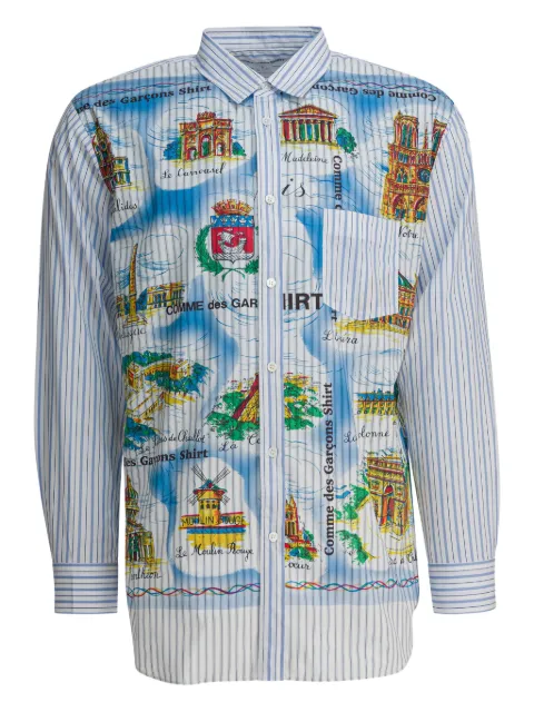 Comme Des Garçons stripe graphic-print shirt White FPB015W251STRIPEMIX