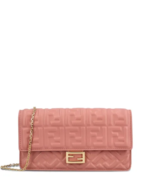 FENDI baguette embossed-logo leather wallet Pink 8M0498AAJD
