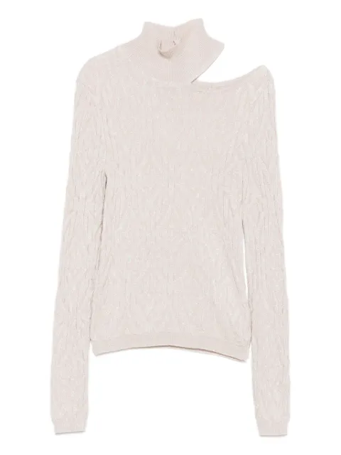 Akep lurex-detail sweater Neutrals MGKD11035
