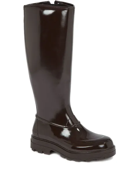 KASSL Editions Tijntje patent-finish knee-high boots Brown 800842BROWN