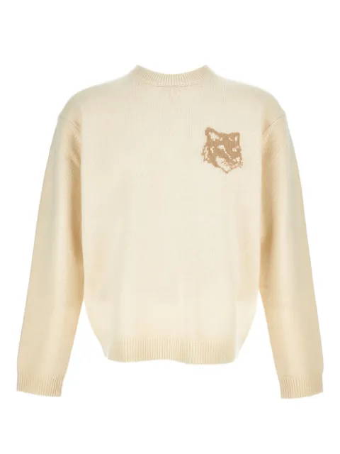 Maison Kitsuné Fox Head-intarsia sweater Neutrals PM00816KM0329