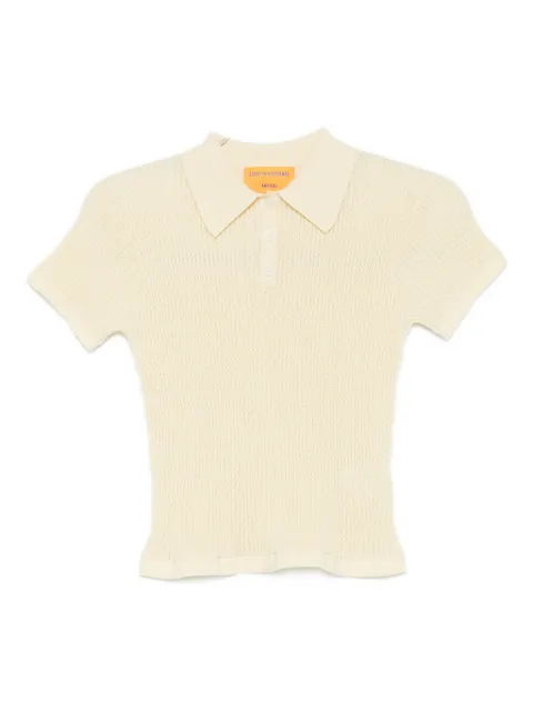 Guest In Residence shrunken-effect polo top Yellow W10111WF