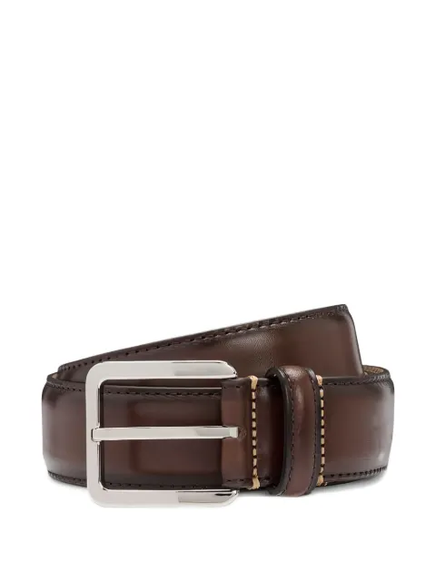 BOSS square-buckle leather belt Brown 50522757209