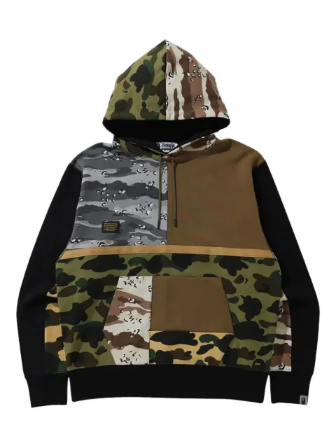 A BATHING APE® patchwork pullover hoodie Green A311EF51