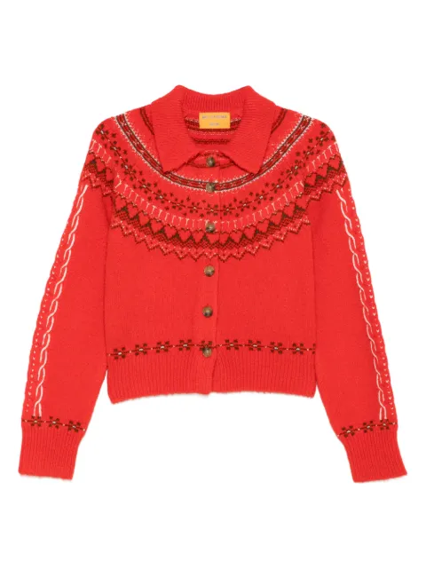 Guest In Residence patterned button cardigan Red W38927AM