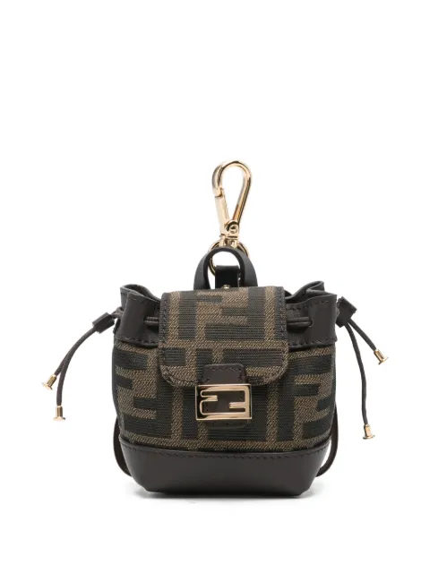 FENDI nano backpack patterned charm Brown 7AS451AFPM