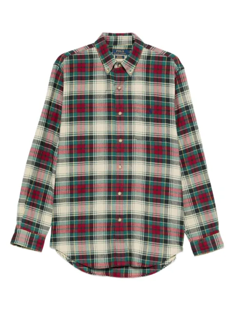 Polo Ralph Lauren check-print cotton shirt Neutrals 710P00663