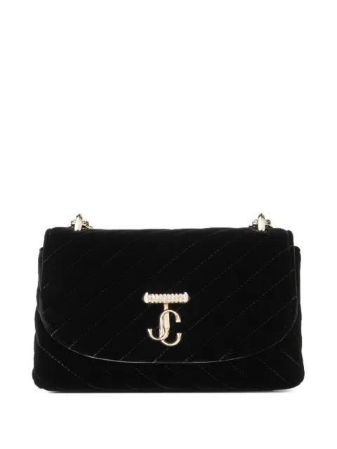 Jimmy Choo small Curve velvet cross body bag Black AVNCURVEXBODYSAJN