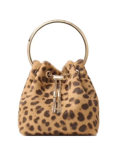 Jimmy Choo Bon Bon leopard-print circe-handle mini bag Neutrals BONBONRVB
