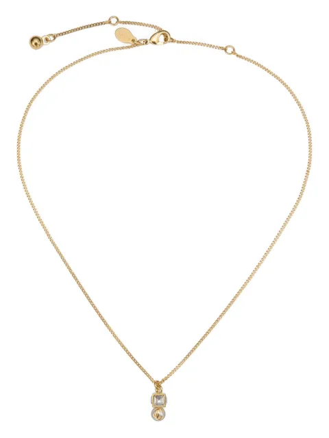 Jimmy Choo JC Cube pearl-pendant necklace Gold JCPEARLCUBEPNDNTFTA