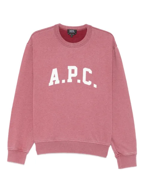 A.P.C. logo-print crew-neck sweater Pink COHWH37012