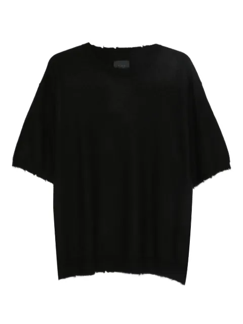 Frei-Mut Keith frayed-edge T-shirt Black KEITH