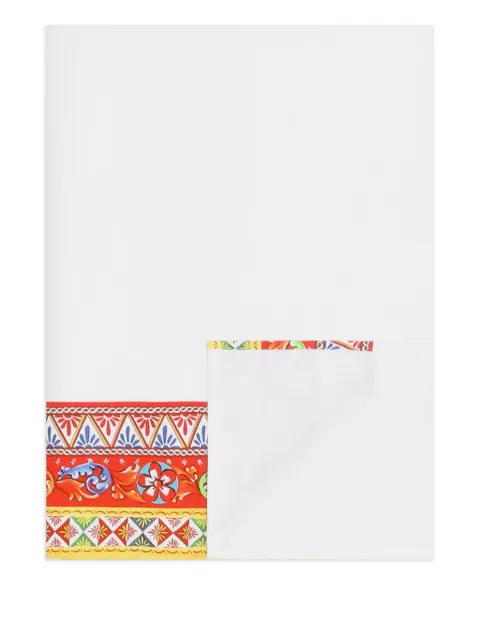 Dolce & Gabbana cotton sateen flat sheet White TCE047TCAKF