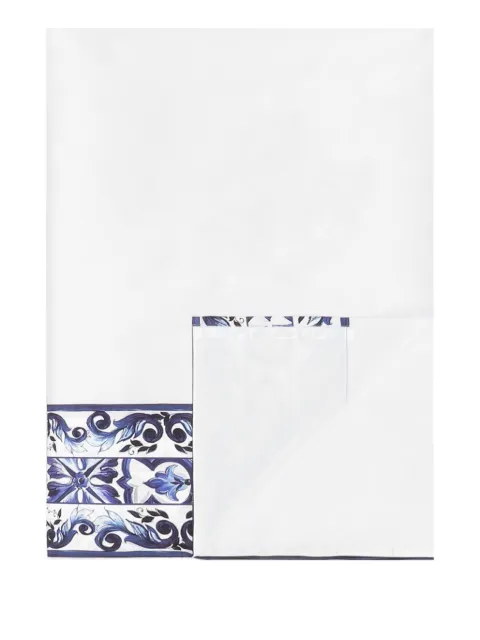 Dolce & Gabbana cotton sateen flat sheet White TCE047TCAKF