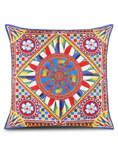 Dolce & Gabbana large patterned cushion (75cm x 75cm) White TCE003TCA97