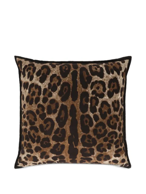 Dolce & Gabbana small leopard canvas cushion (45cm x 45cm) Brown TCE001TCAA6