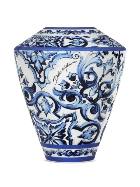 Dolce & Gabbana small amphora Maiolica vase (20.5cm) Blue TCC197TCAMZ
