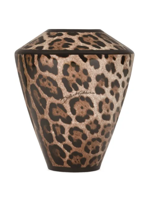 Dolce & Gabbana small leopard amphora vase (20.5cm) Brown TCC197TCAMW