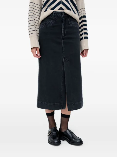 BOSS split denim midi skirt Black 50542557