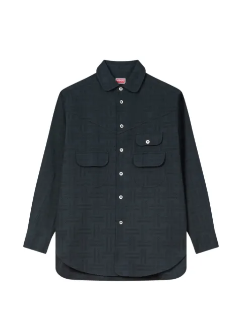 Kenzo chest-pockets patterned shirt jacket Black FF65CH5369JF