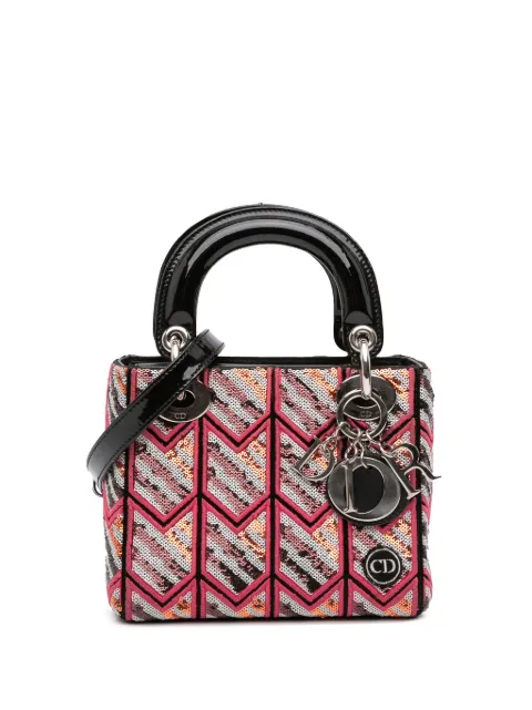 Christian Dior Pre-Owned 2015 Mini Patent Sequined Lady Dior satchel Pink 8XHVG0VIRRHM4WKF