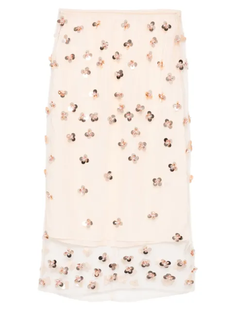 Forte Forte flower-detail midi skirt Neutrals 14356MYSKIRT