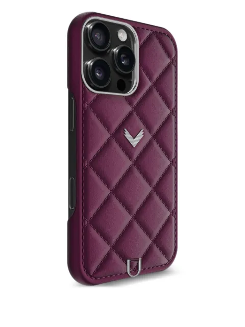 VELANTE quilted iPhone case Purple 01PK2DAI16PSROYALPURPLEIPHONE16PRO