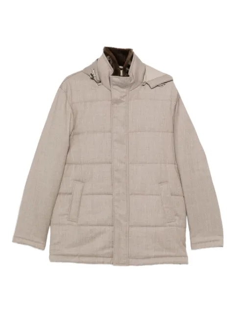 Doriani Cashmere padded hooded jacket Neutrals A414T125T125N34
